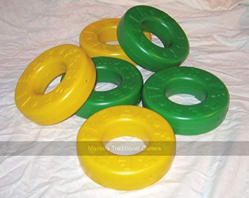 Image of Pack of 6 spare disks for Mega 4 in a Line (3 green, 3 yellow)