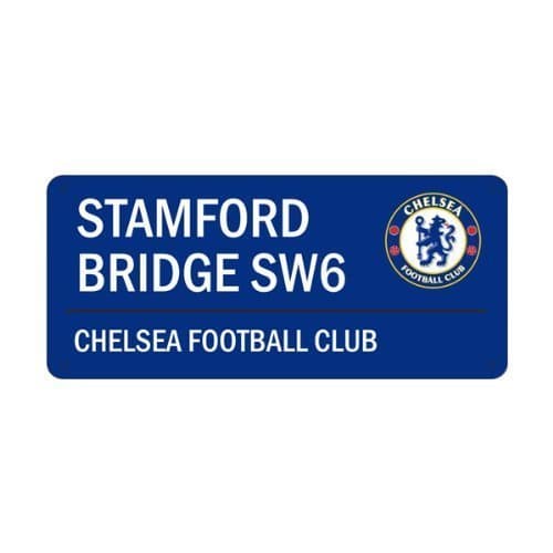 Image of Official Football Merchandise Metallic Sign Street Sign Design for Football Stadium, Chelsea, 40cm x 18cm