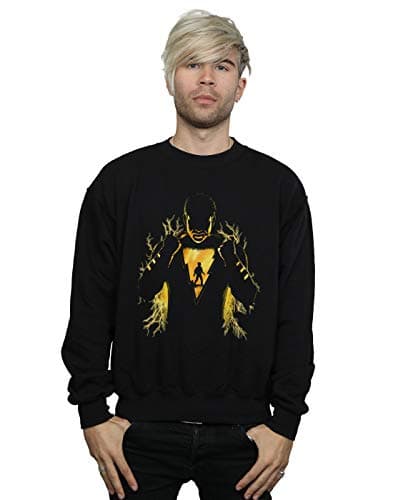 Image of Absolute Cult DC Comics Men's Shazam Lightning Silhouette Sweatshirt Black XX-Large