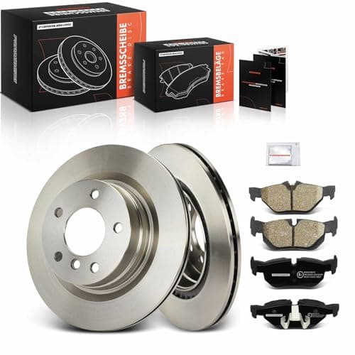 Image of Frankberg Brake Kit incl. 2x Brake Disc + 4x Brake Pad Rear Compatible with 1 Series E81 3 Series Touring E91 1 Series E87 3 Series E90 Replace# 34216767150, 34216773161