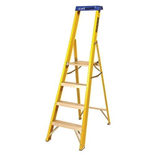 Image of 4 Tread Catwalk S400 Fibreglass Platform Step Ladder