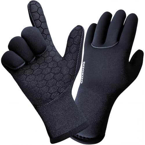 Image of PAWHITS 3mm Neoprene Gloves for Men Women, Five Finger Waterproof Diving Gloves Thermal Anti-Slip Wetsuit Gloves for Kayaking Snorkeling Surfing and Other Water Sports (M)