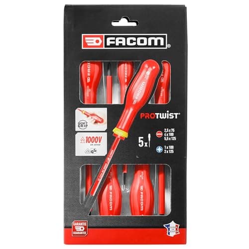 Image of FACOM Screwdriver Set, Multi, 5 Pieces