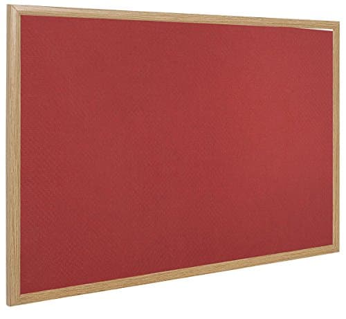 Image of Bi-Office Earth - Notice Board, Red Felt, Oak Finish Frame, 180 x 120 cm