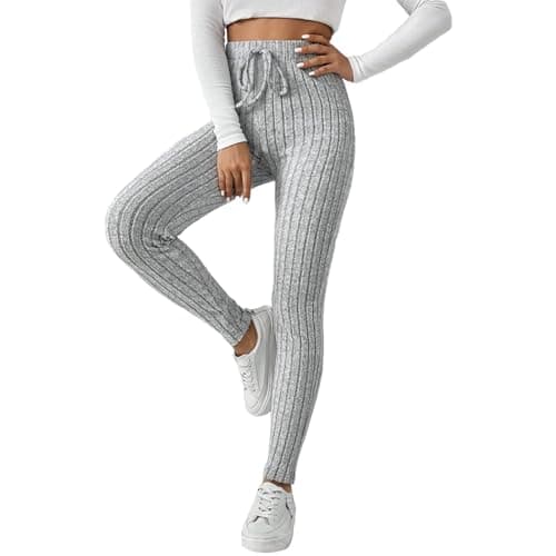 Image of Generisch Women's Comfortable Sports Trousers Elegant Knitted Leggings High Waist Knitting Workout Jeggings Yoga Trousers Fitness Running Trousers Sports Leggings Opaque Sports Trousers Skinny Leisure