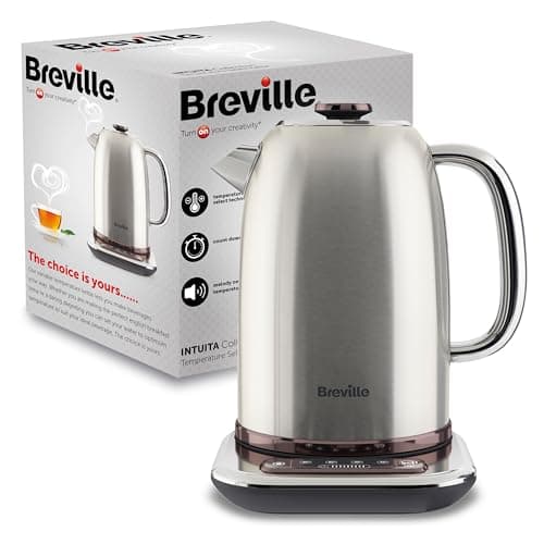 Image of Breville Selecta Temperature Select Electric Kettle | 1.7L | 3kW Fast Boil | Digital Temperature Control | Brushed Stainless Steel [VKT159]