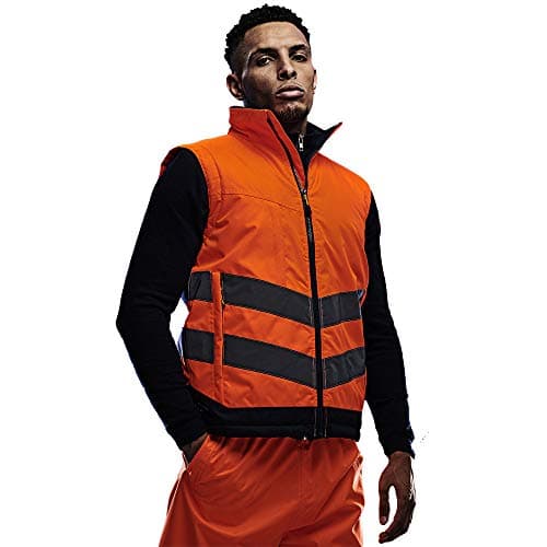 Image of Regatta TRA840 5LV60 Professional Hi-Vis Body warmer, Orange/Navy, M