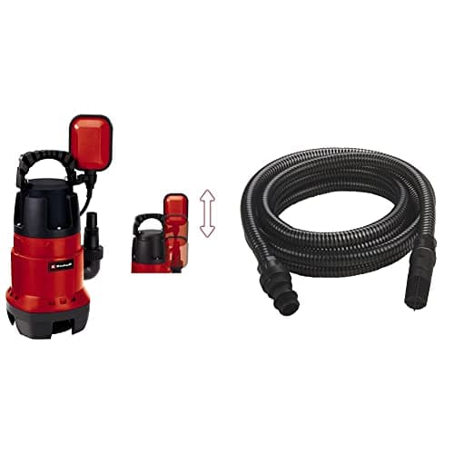 Image of Einhell GC-DP 7835 Clean/Dirty Water Pump | 780W Submersible Pump, 15,700 L/H, Float Switch, 10M Cord | 2-in-1 Electric Sump Pump & Accessory Kit Black Suction Hose 7 Meters with PVC end Fittings