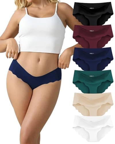 Image of Cozyroam Seamless Knickers for Women Soft Stretchy Low Rise Panties, Hipster Breathable Ladies Briefs, No Vpl Invisible Womens Underwear Multipack (6 Pack)