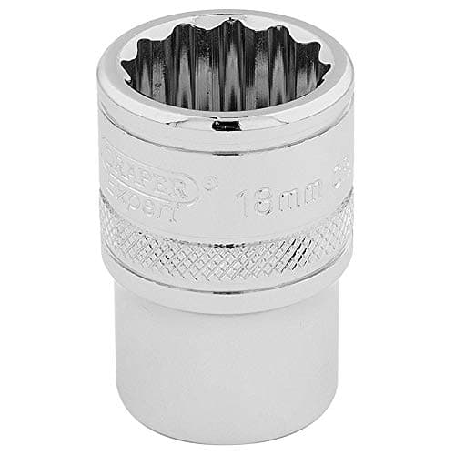 Image of Draper 33202 1/2" Square Drive 12 Point Socket, 18mm Size , Blue