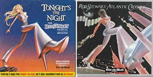 Image of 2 Rod Stewart CDs - Atlantic Crossing & Tonight's The Night - Rare Promotional CDs By The Mail On Sunday