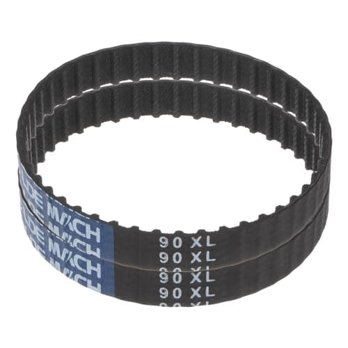 Image of sourcing map 2pcs 90XL 037 Timing Belt 45 Teeth Rubber Geared Cogged Belt, 0.37" Width, 0.20" Pitch Mechanical Replacement Belts