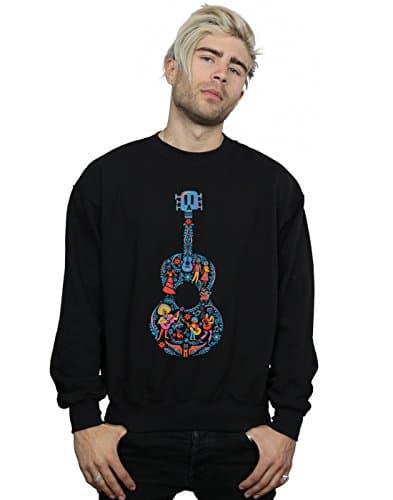 Image of Disney Men's Coco Guitar Pattern Sweatshirt XX-Large Black