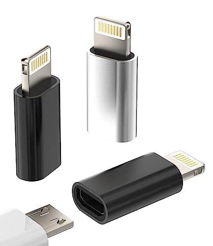 Image of Micro USB Female to Lightning Male Charger Adapter(3 Pack)Android Charging Cable Port Converter Compatible for Apple iPhone 11 12 13 14 Pro Max Mini Xs Se 7 X 8 Plus for Ipad Air Charge Cord Connector