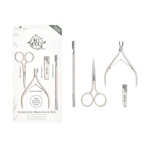 Image of So Eco Nail Grooming Set - 4 Essential Tools for Manicures & Cuticle Care, Stainless & Carbon Steel, Eco-Friendly, Plastic-Free Packaging, Vegan & Cruelty-Free
