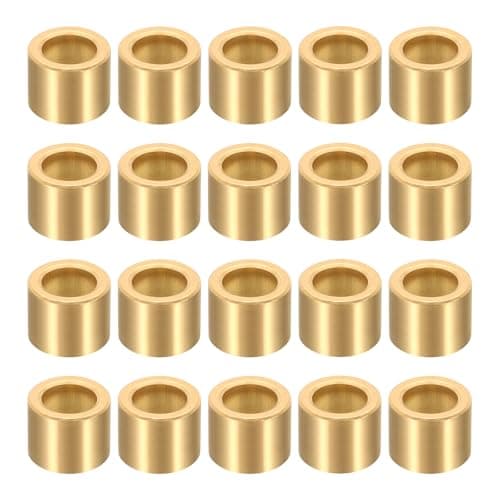 Image of sourcing map 20Pcs Sleeve Bearings, 8mm Bore x 12mm OD x 10mm Length, Self-Lubricating Sintered Bronze Bushings