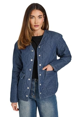 Image of Long Tall Sally - Lts Tall Denim Quilted Jacket - Women's