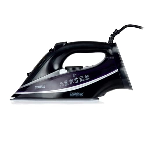 Image of Tower Steam Iron 3100W, Fast Heat-Up for Quick Ironing, 180g Steam Boost for Fast Crease Removal, Ceramic Soleplate for Smooth Glide, 360ml Tank, Anti-Drip System, Purple (T22013PR)
