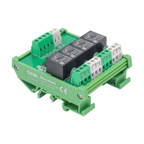 Image of GEYA Relay Module 4 Channel 1 SPDT DIN Rail Mount 24V DC/AC Interface Relay Module(FY-T734-24VACDC)