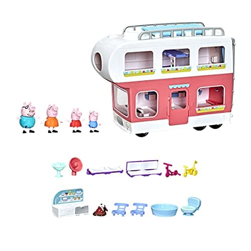 Image of Peppa Pig Adventures, Family Motorhome Preschool Toy, Vehicle to RV Playset, Plays Sounds and Music, Ages 3 and up, 5.313 x 18.25 x 15 inches