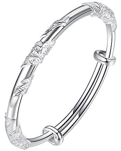 Image of CCAIPU Women Silver Bracelet, Dream Catcher Bracelet Adjustable 925 Sterling Silver Bracelet Jewelry Gifts for Ladies Mother Girls