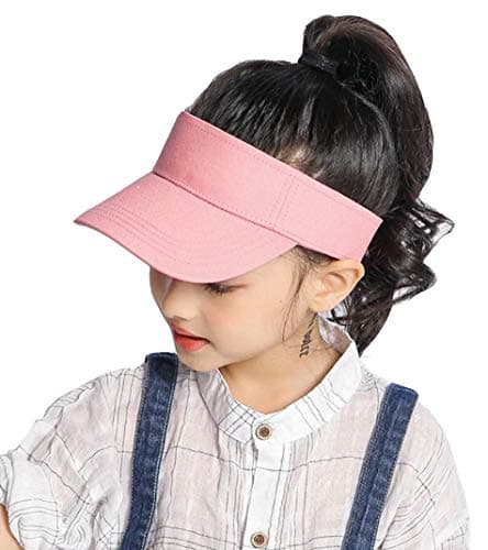 Image of CaySep Girls Sun Visor Girls Age 6-10, Kids Beach Visor Summer UV Protection Sport Cap (as8, Age, 6_Years, 10_Years, Pink, 54cm/Fit for 6-10 Years Old)