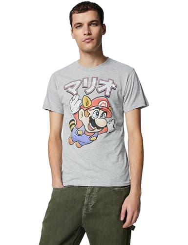 Image of Nintendo Men's Mario Away T-Shirt, Athletic Heather, XL