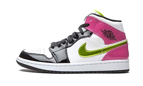 Image of Jordan Air 1 Mid Se White/Cyber-Active Fuchsia Mens Cz9834 100 - Size, White/Black-cyber-pink, 10 UK