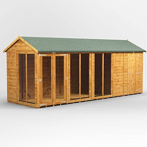 Image of Powersheds High Grade Premium Apex Summer House Combined with 4 ft Storage Wooden Shed with Security Features, Door & Window Flexibility, made from Extra Thick Timber