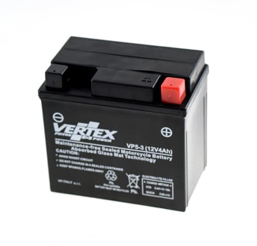 Image of Vertex VP5-3 Sealed AGM Motorcycle/Powersport Battery, 12V, 4Ah, CCA (-18) 70, Compatiable with: CTX5L-BS, Perfect battery for Motorcycle, ATV's, Personal Watercraft and Snowmobiles
