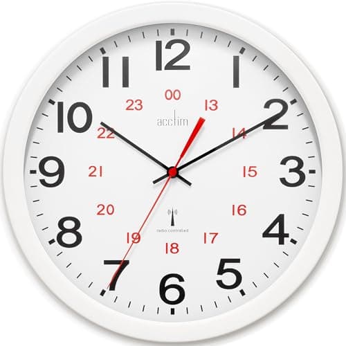 Image of Acctim Controller Radio Controlled Wall Clock, 30cm, 12-Inch Diameter, Home/Kitchen/Office/Study/School Clock