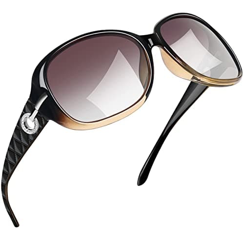 Image of Joopin Polarised Sunglasses Womens Trendy Oversized Driving Ladies Sunglasses with UV Protection Big Rectangle Sun Glasses for Women (Gradient Brown)