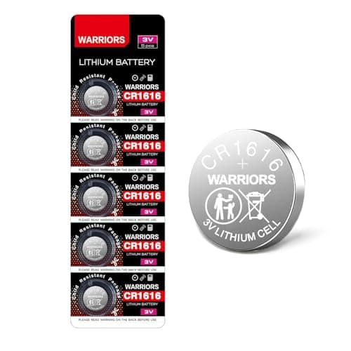 Image of Warriors 5X 1616 CR1616 Coin Button Cell 3V 3 Volt Lithium Batteries Battery 5X Child Resistance Safety Package Retail Pack