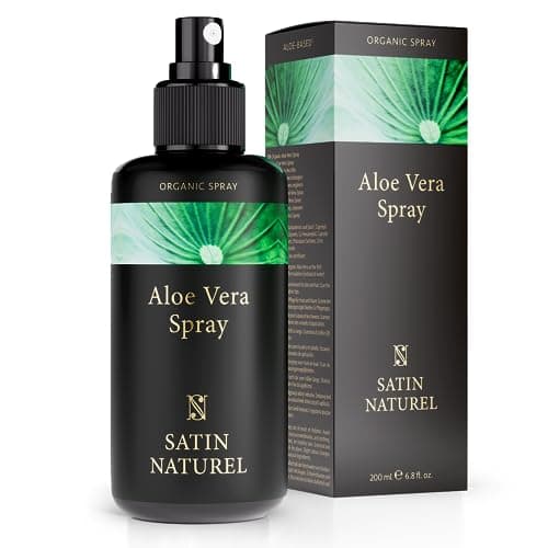 Image of Satin Naturel Organic Aloe Vera Face Mist - 200ml Natural After Sun Spray for a Hydrating Cooling Immediate Effect - Aloe Vera Spray Moisturiser Body Face and Hair - Vegan Skincare