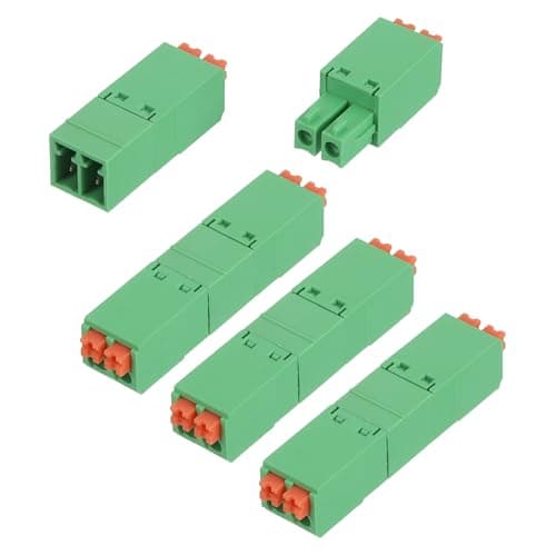 Image of sourcing map 4 Set 2-Pin 3.81mm/0.15" Pitch PCB Mount Screw Terminal Block Connectors Straight No Soldering 15EDGKN Male & Female Connectors Plug for 22-16AWG