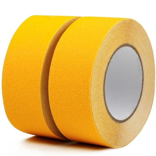 Image of CHUANGSEED 2 Rolls Yellow Anti Slip Tape 2" x 33Ft (50mm x 10m) High Traction For Outdoor/Indoor Safety Non Skid Roll Traction Tread grip Tape