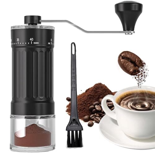 Image of Portable Hand Coffee Bean Mil, 40-Grade Adjustable Settings, Mini Manual Coffee Grinder with 20-30g Capacity, Conical Burr Coffee Grinder with Crank for Travel, Camping, Office, Espresso
