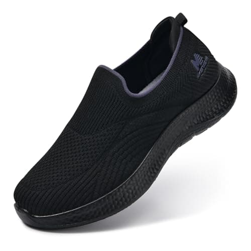 Image of Women's Slip-On Walking Shoes Mesh Breathable Lightweight Casual Sneakers for Work Gym Running Training Shoes (Black, Adult, Women, 6, Numeric, UK Footwear Size System, Medium)