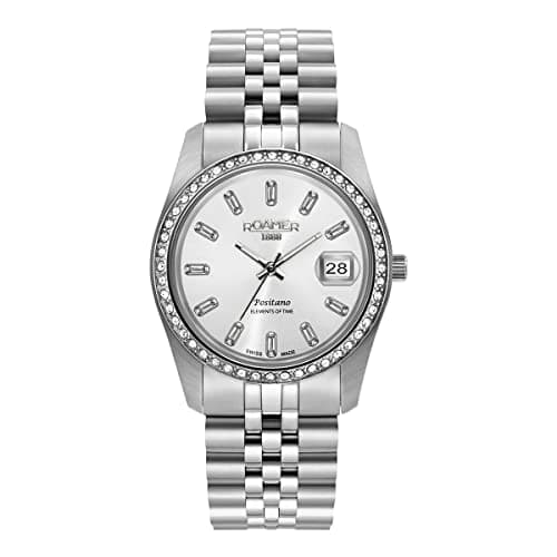 Image of Roamer Positano 853858 Women's Analogue Quartz Watch, Silver/Silver/Silver - 853858 41 19 20, Bracelet