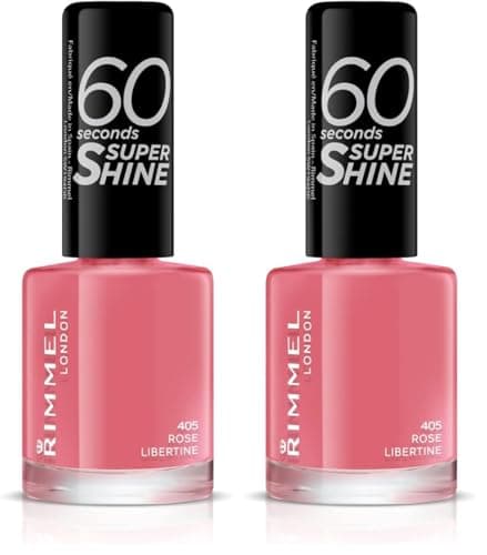 Image of Rimmel 60 Seconds Super Shine Nail Polish - 8 ml, Rose Libertine (Pack of 2)