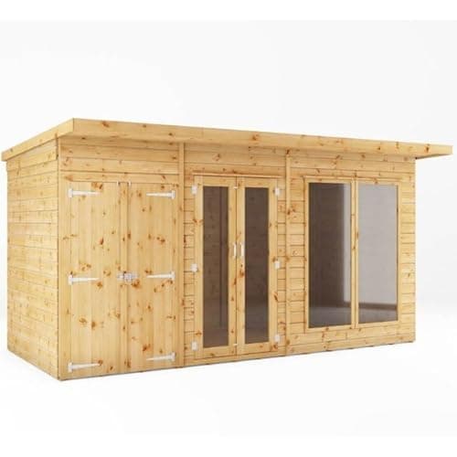 Image of Summerhouses for the garden with Side Shed 14 x 6 (4.17m x 2.33m) Log Cabin for the garden, Summer House To Live in