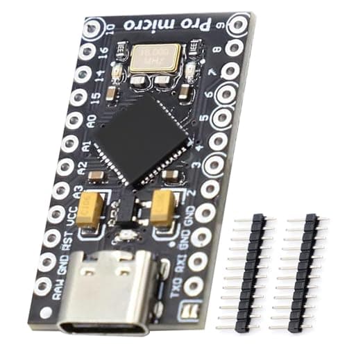 Image of Pro Micro with 32U4 chip Development Board, AYWHP 1 PCS Pro Micro 5V/16MHz Nano microcontroller Development Board with Built-in USB updater Type-C Interface Compatible with Arduino IDE