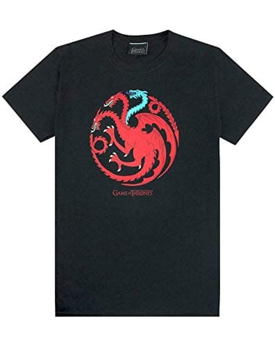 Image of Game of Thrones Ice and Fire Dragons Emblem Men's T-Shirt, XL, Black