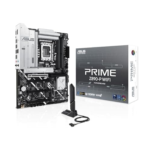 Image of ASUS Intel PRIME Z890-P WIFI ATX motherboard, 14+1+2+1 (80A) power stages, DDR5 slots, PCIe 5.0 w/ full support for next-gen GPUs, Thunderbolt 4 USB Type-C port, Wi-Fi 7, Q-Antenna