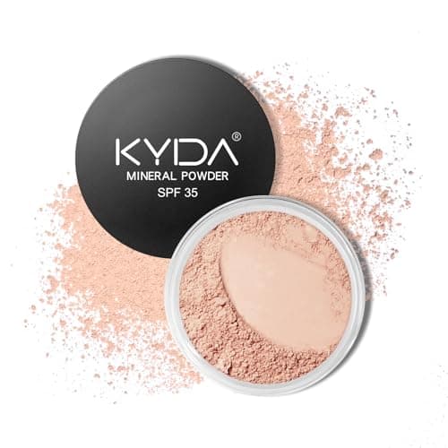 Image of KYDA Mineral Powder, SPF 35, Translucent Face Loose Powder, Sheer Coverage, Weightless Oil Free Setting Powder, 0.28 oz, Fairly Medium