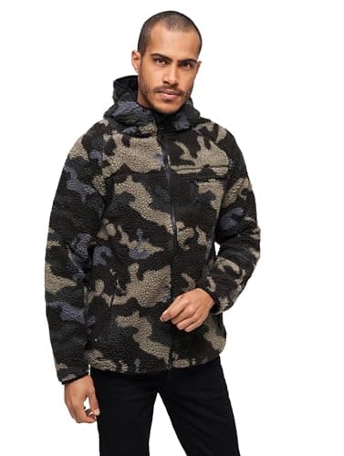 Image of Brandit Teddyfleece Worker Jacket, color: darkcamo, size: 3XL