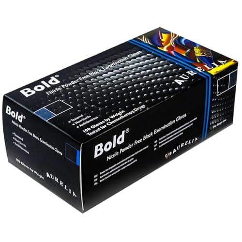 Image of (100) Large Black Nitrile Disposable Gloves | Powder & Latex Free Gloves | Protection for Medical, Industrial, and Home Use | Nitrile Gloves Ideal for Cleaning, Tattooing, Automotive, and More.