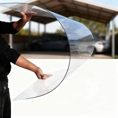 Image of OWIEN Weather Resistant Polycarbonate Roofing Sheet, UV Protected, Heat & Sound Insulation, For Conservatory Greenhouse Carport Patio Cover,1mm Clear PC Panel(1x5m)