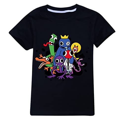 Image of Boys and Girls T-Shirt Fashion Clothing YouTube Game Cartoon Short Sleeve Round Neck Top 5-12 Years (UK, Age, 5 Years, 6 Years, Regular, Black)