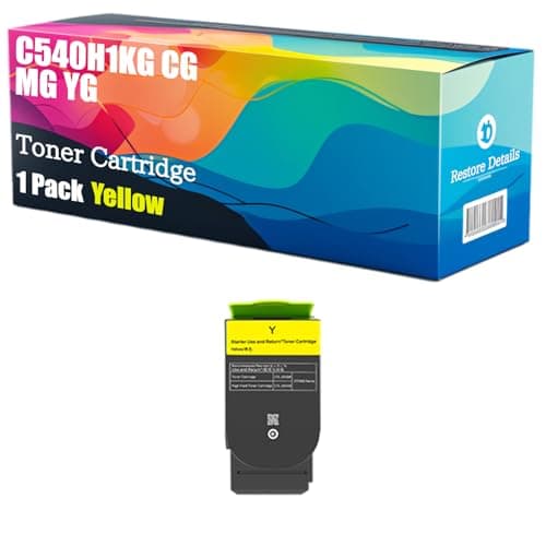 Image of C540H1KG CG MG YG C540H1CG C540H1MG C540H1YG Toner Cartridge Compatible for Lexmark C540 C540n C543 C543dn C544 C544dn C544dtn C544dw C544n C546 Printer,Unleash High-Definition Printing (Yellow)